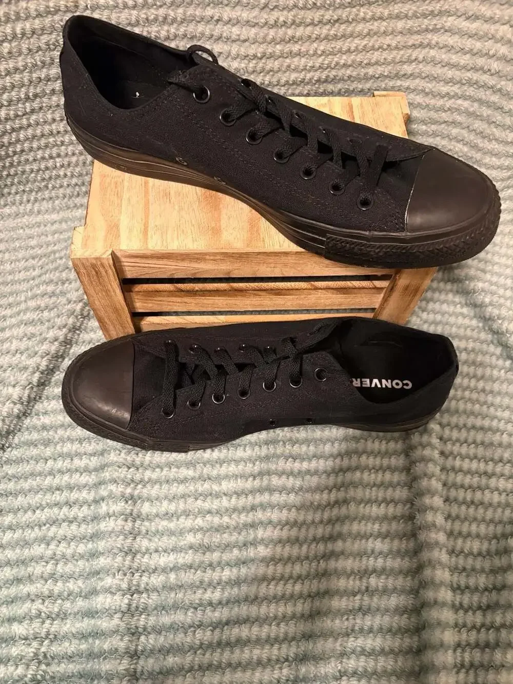 Converse Chuck Taylor All Star Monochrome Black Low Top Sneakers Size Men's 13 - Picture 1 of 4